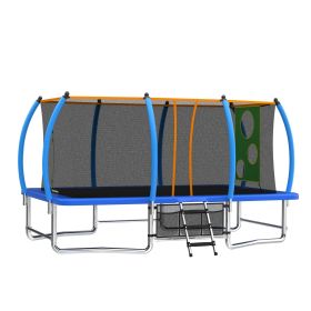 8X14FT Outdoor Square Trampolines for Kids Adults Long Rectangular Tumbling Trampoline