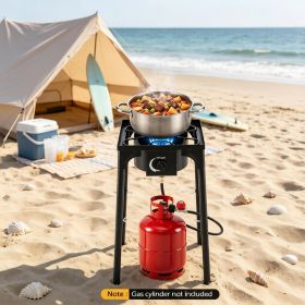 1 Burner Propane Stove 80000 BTU Adjustable Regulator And Hose Camping BBQ Outdoor Cooking Equipment