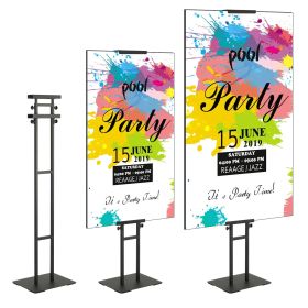 Poster Stand, Adjustable Height Up to 75", Double-Sided Heavy Duty Pedestal Sign Holder
