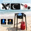 1 Burner Propane Stove 80000 BTU Adjustable Regulator And Hose Camping BBQ Outdoor Cooking Equipment