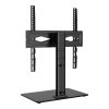 TV Stand Mount, Swivel Universal TV Stand for 32 to 55 inch TVs, Height Adjustable Portable Floor TV Stand with Tempered Glass Base for Bedroom