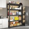 72"H 5-Tier Adjustable Heavy Duty Shelving Metal Mesh Storage Rack (2000 Lbs Loading Capacity) - Metal Shelf Organizer for Pantry, Garage
