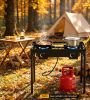 2 Burner Propane Stove 160000 BTU Adjustable Regulator And Hose Camping BBQ Outdoor Cooking Equipment