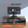 TV Stand Mount, Swivel Universal TV Stand for 32 to 55 inch TVs, Height Adjustable Portable Floor TV Stand with Tempered Glass Base for Bedroom