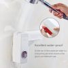 Automatic Toothpaste Dispenser, Toothpaste Squeezing and Tooth Brush Holder Set(5 Brushs Set) - White