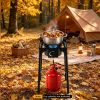 1 Burner Propane Stove 80000 BTU Adjustable Regulator And Hose Camping BBQ Outdoor Cooking Equipment