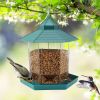 Hanging Gazebo Wild Bird Feeder Outdoor Bird Seed Station with Large Capacity 6 Feeder Ports for Garden Patio Park Weatherproof Easy To Refill