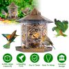 Hanging Gazebo Wild Bird Feeder Outdoor Bird Seed Station with Large Capacity 6 Feeder Ports for Garden Patio Park Weatherproof Easy To Refill
