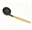 Wooden handle silicone cooking utensils, heat-resistant non-stick kitchen tools including spoon rests, egg beaters, tongs and spatulas