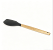 Wooden handle silicone cooking utensils, heat-resistant non-stick kitchen tools including spoon rests, egg beaters, tongs and spatulas
