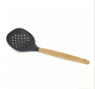 Wooden handle silicone cooking utensils, heat-resistant non-stick kitchen tools including spoon rests, egg beaters, tongs and spatulas