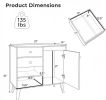 Set of 2 31 Inch Buffet Cabinet with 2 Drawers And Open Compartments for Kitchen Storage Wood Grain Finish