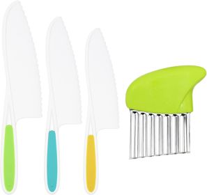 28PCS Toddler Knife Set - Kids Knifes for Real Cooking, Montessori Kids Kitchen Knife Set with Cutting Board Crinkle Cutters Kid Safe Knives (Color: 4pcs Toddler Knife Set)