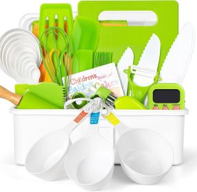 28PCS Toddler Knife Set - Kids Knifes for Real Cooking, Montessori Kids Kitchen Knife Set with Cutting Board Crinkle Cutters Kid Safe Knives (Color: Little Chef Kitchen Set)