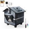 Outdoor Cat House with Raised Base & Toy Included, Weatherproof Feral Cat Shelter with Folding Roof, Insulated Warm Hideaway for All Seasons