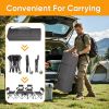 5 Pcs Camping Chair and Folding Camping Table Set, Outdoor Folding Picnic Chairs Lawn Portable Camp Table with Cooler Bag & Cup Holder for Camping