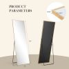 64"x21" Full Body Wall Mirror Standing Hanging or Leaning Wall-Mounted Mirrors with Stand Aluminum Alloy Frame Living Room