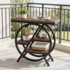 4-Tier Small Side Table with Storage Shelves Snack Table End Table for Living Room Bedroom Rustic Industrial Style