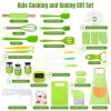 28PCS Toddler Knife Set - Kids Knifes for Real Cooking, Montessori Kids Kitchen Knife Set with Cutting Board Crinkle Cutters Kid Safe Knives
