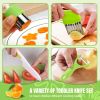 28PCS Toddler Knife Set - Kids Knifes for Real Cooking, Montessori Kids Kitchen Knife Set with Cutting Board Crinkle Cutters Kid Safe Knives