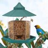 Hanging Gazebo Wild Bird Feeder Outdoor Bird Seed Station with Large Capacity 6 Feeder Ports for Garden Patio Park Weatherproof Easy To Refill