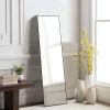 64"x21" Full Body Wall Mirror Standing Hanging or Leaning Wall-Mounted Mirrors with Stand Aluminum Alloy Frame Living Room