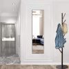 64"x21" Full Body Wall Mirror Standing Hanging or Leaning Wall-Mounted Mirrors with Stand Aluminum Alloy Frame Living Room