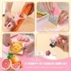 28PCS Toddler Knife Set - Kids Knifes for Real Cooking, Montessori Kids Kitchen Knife Set with Cutting Board Crinkle Cutters Kid Safe Knives