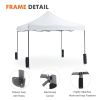 10 x 10ft Pop Up Canopy Tent Easy Setup Outdoor Shade Instant Portable Sun Shelter Canopy Tent for Parties Camping Beach