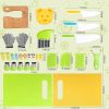 28PCS Toddler Knife Set - Kids Knifes for Real Cooking, Montessori Kids Kitchen Knife Set with Cutting Board Crinkle Cutters Kid Safe Knives