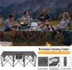 5 Pcs Camping Chair and Folding Camping Table Set, Outdoor Folding Picnic Chairs Lawn Portable Camp Table with Cooler Bag & Cup Holder for Camping